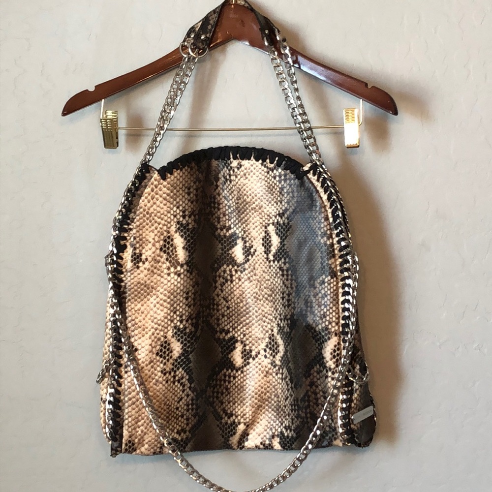 Steve Madden Snake Skin Print/Chain Shoulder Bag